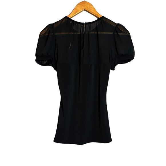 NWT! Express black short sleeve sheer detail shirt - Picture 8 of 9
